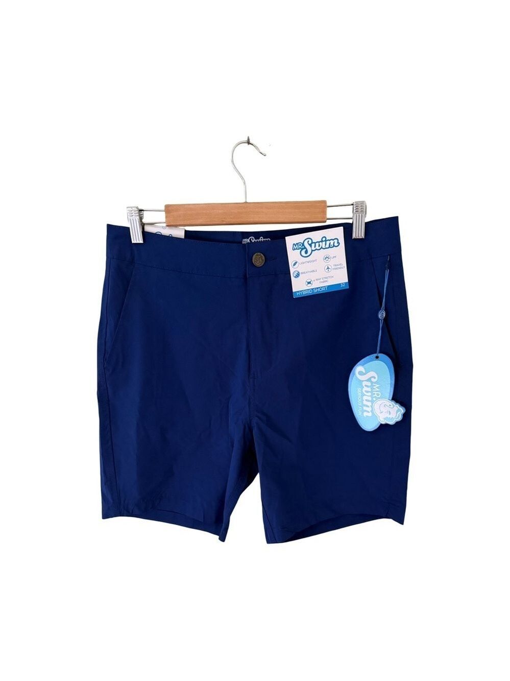 Mr. Swim Blue Hybrid Board Short NWT Size 32